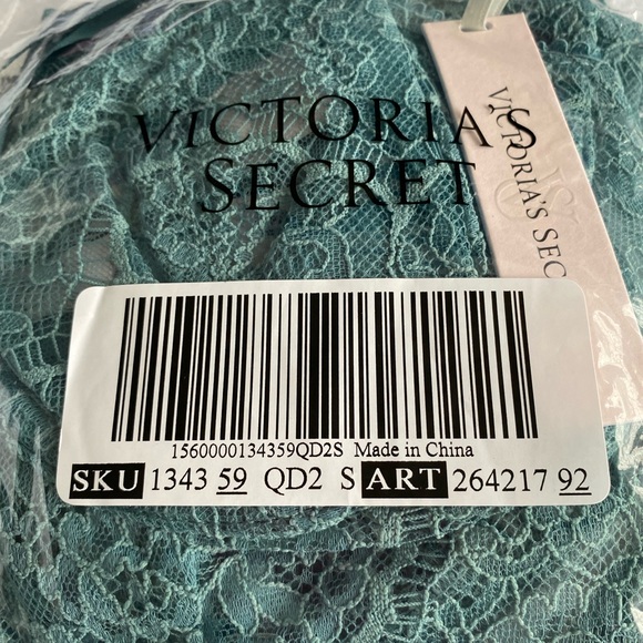 Victoria's Secret Runaway Teal VERY SEXY Wicked La Fleur Open Back Babydoll Set - Picture 4 of 7